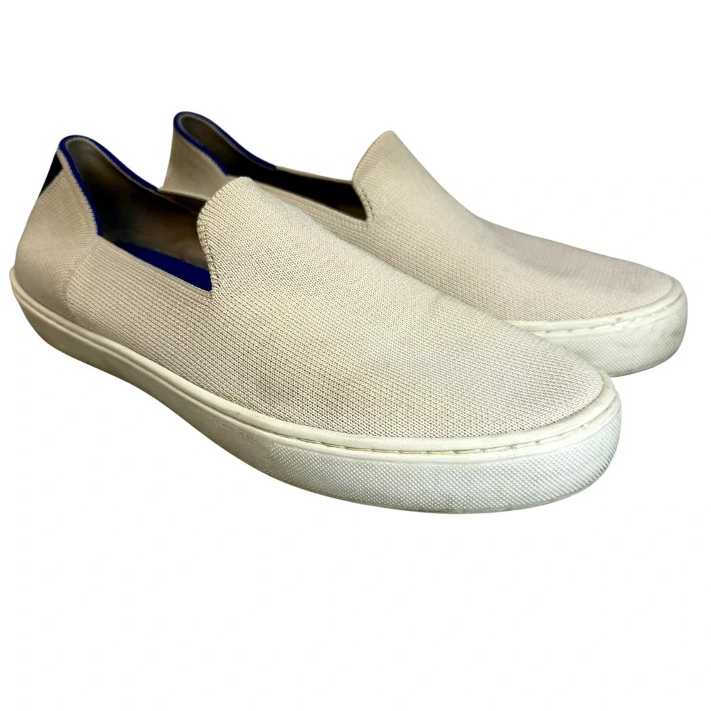 Rothy's Slip-On Shoes Womens Size 8 Beige‎ Knit Casual Comfort Flats Sneakers